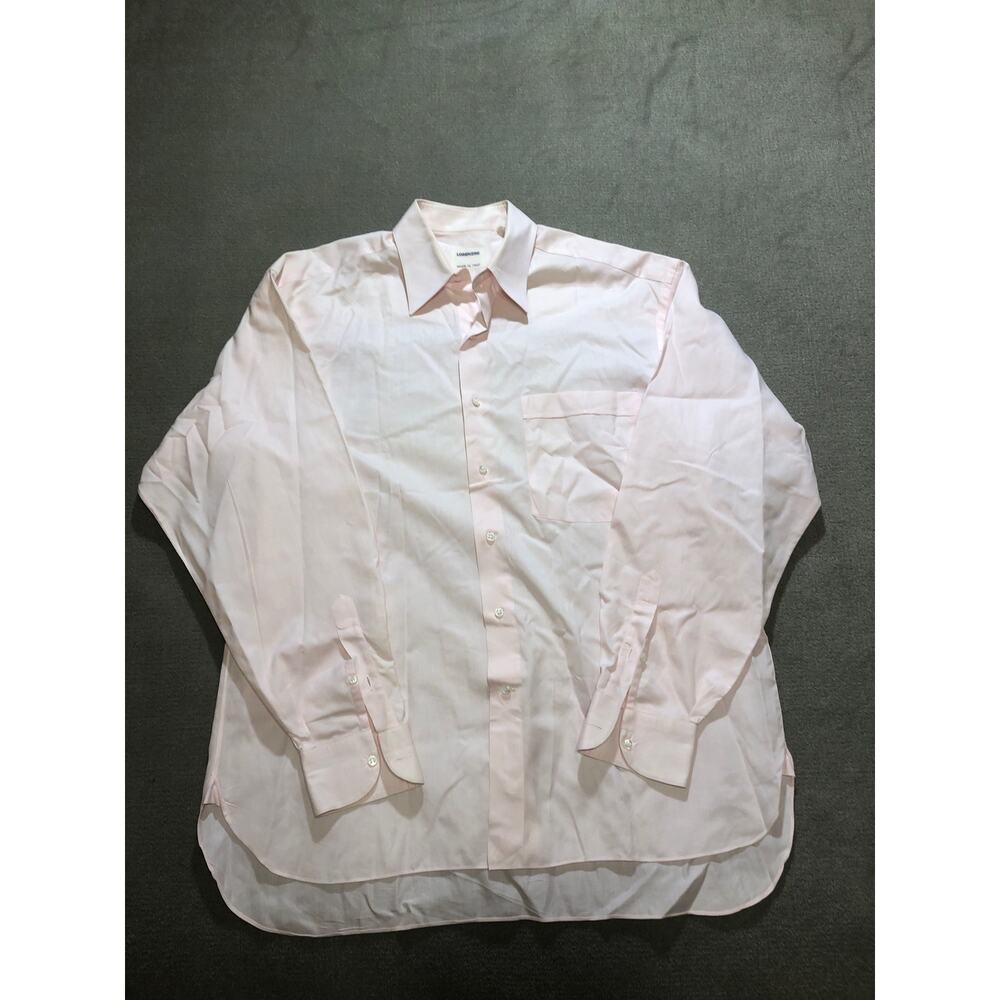 Lorenzini Mens Shirt 15/41 Cotton Pink Long Sleeve Button French Cuff